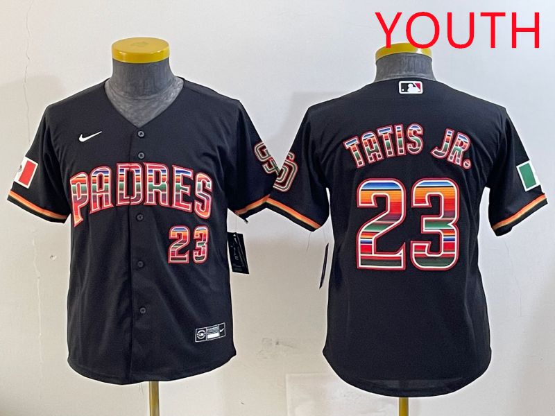 Youth San Diego Padres #23 Tatis jr Black Fashion Game 2025 Nike MLB Jersey style 1